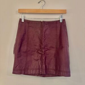 Free People Mini Vegan Leather Skirt